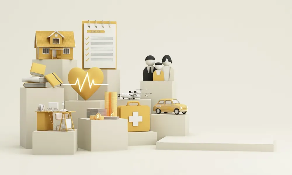 Insurance company client take out complete insurance concept